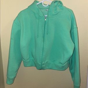 Topshop cropped zip up